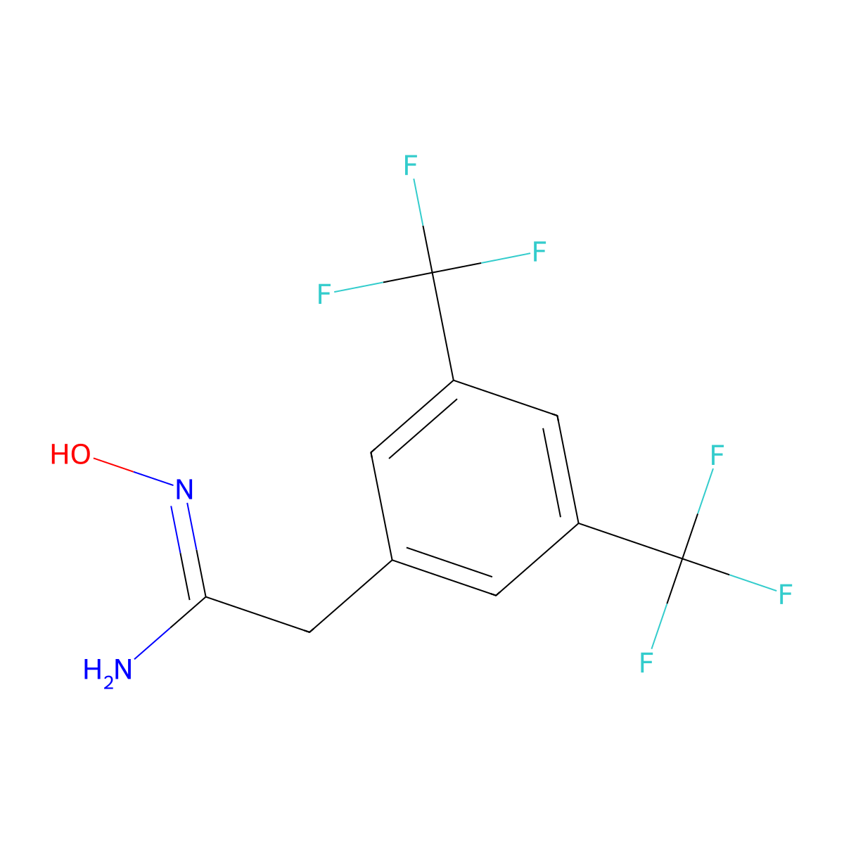 2-[3,5-bis(trifluoromethyl)phenyl]-N'-hydroxyethanimidamide molecular structure, CAS 244022-74-0
