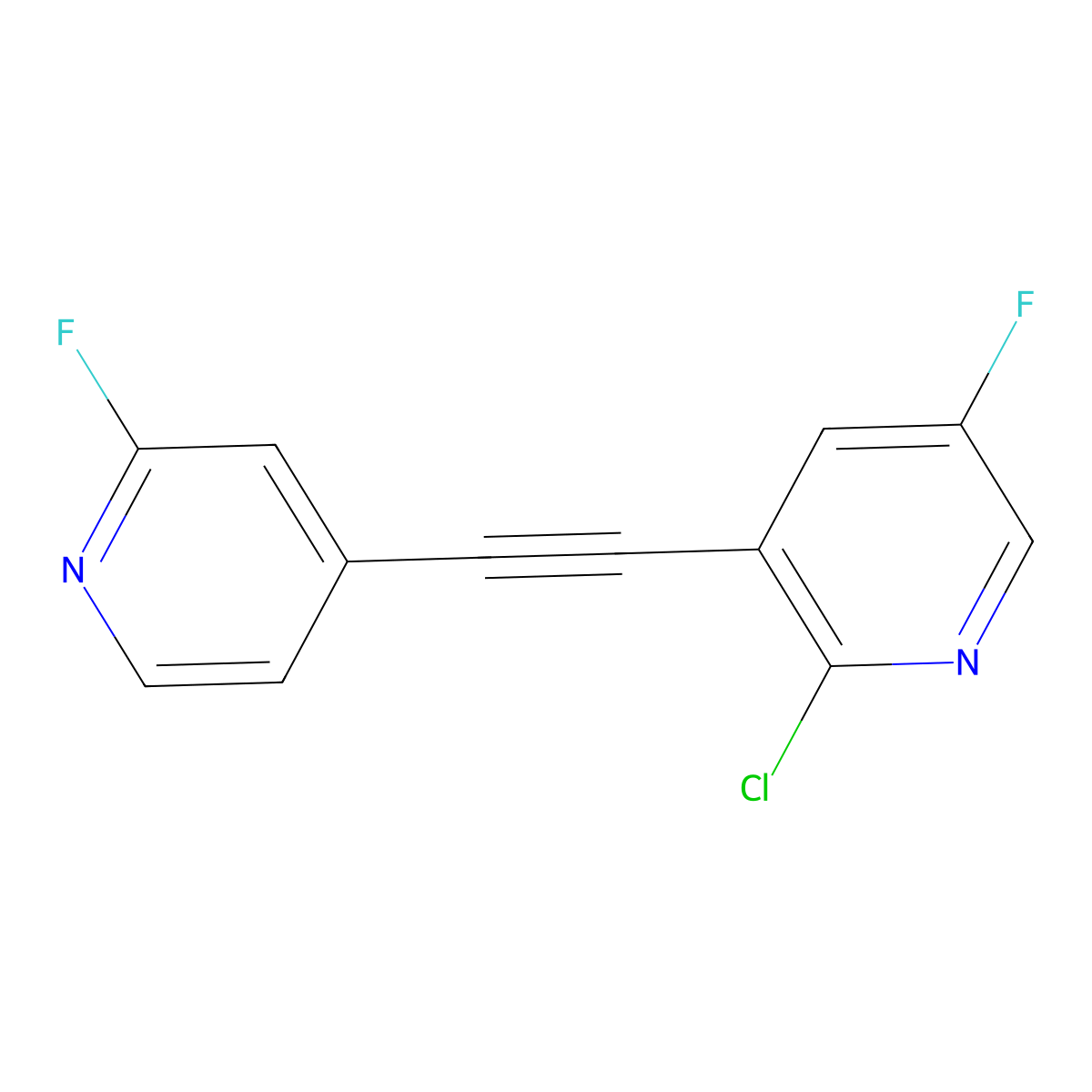 2-Chloro-5-fluoro-3-((2-fluoropyridin-4-yl)ethynyl)pyridine molecular structure, CAS 2440240-34-4
