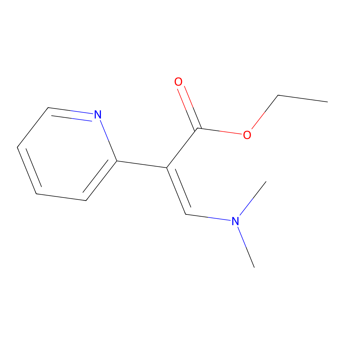 ethyl (Z)-3-(dimethylamino)-2-pyridin-2-ylprop-2-enoate molecular structure, CAS 24403-31-4