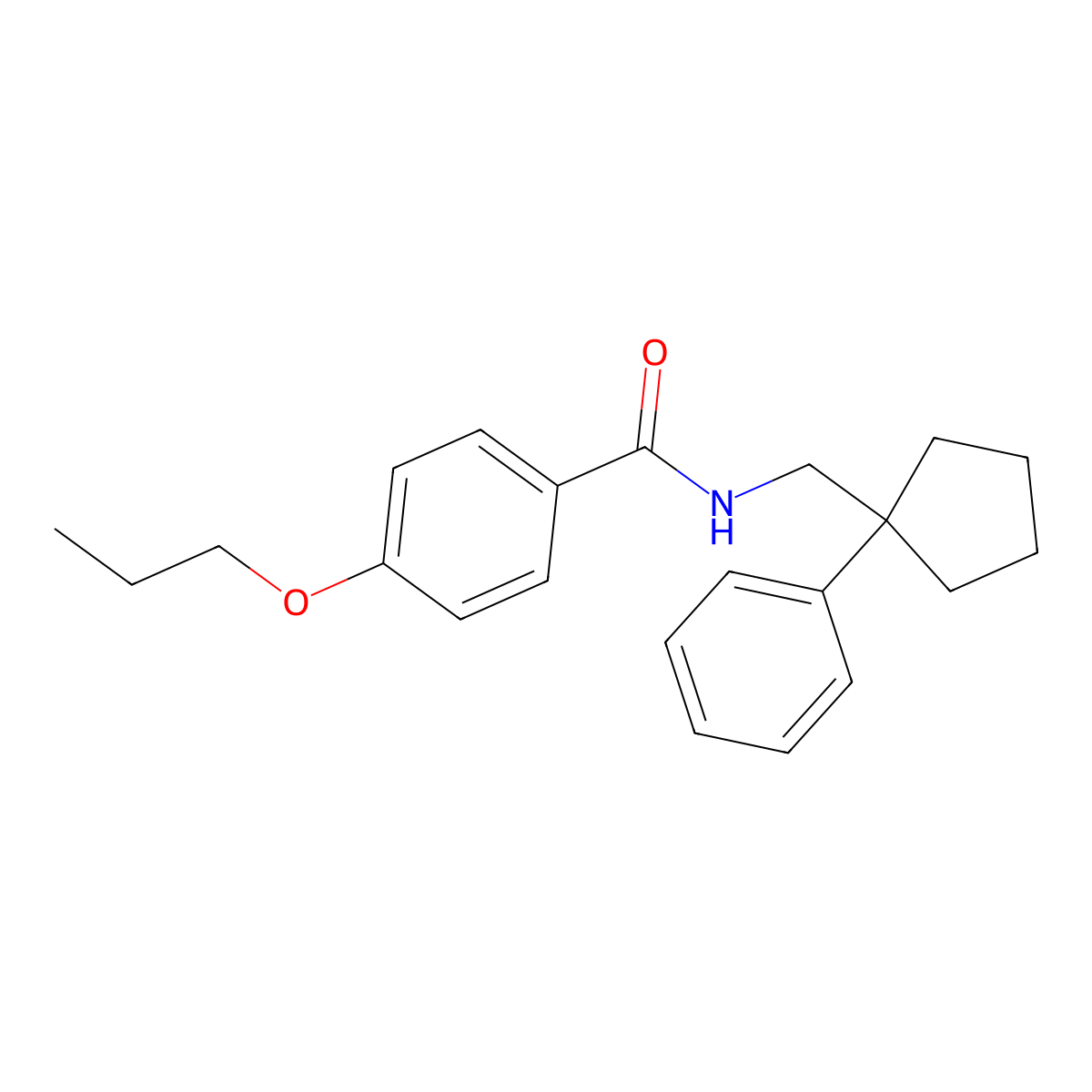 N-[(1-phenylcyclopentyl)methyl]-4-propoxybenzamide molecular structure, CAS 24403-76-7