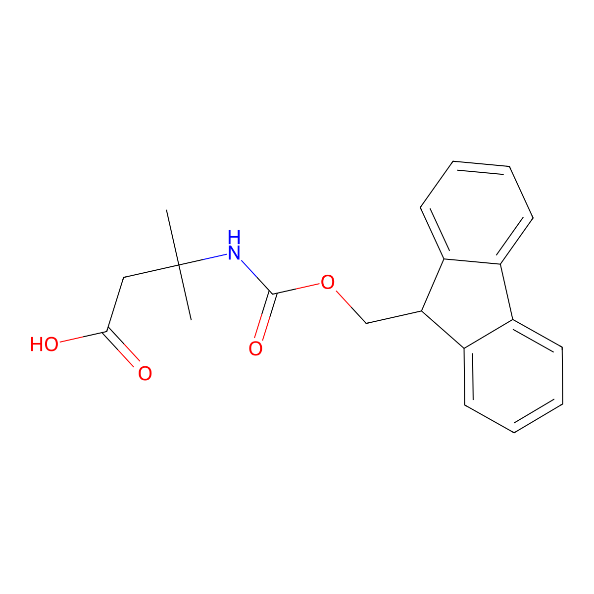 3-((((9H-fluoren-9-yl)methoxy)carbonyl)amino)-3-methylbutanoic acid molecular structure, CAS 244031-65-0