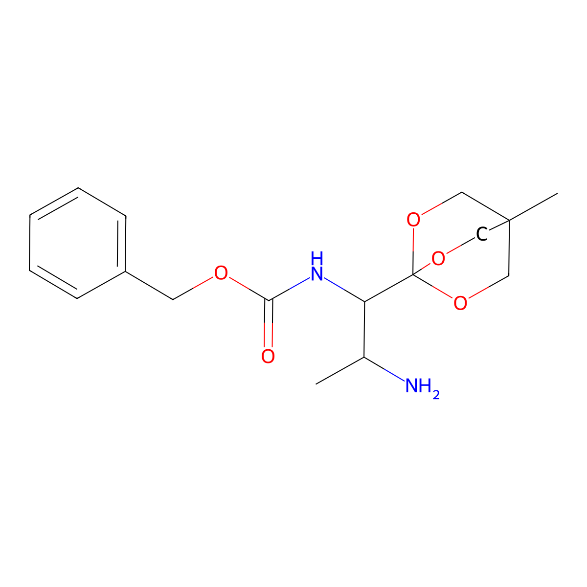 Benzyl ((1S,2S)-2-amino-1-(4-methyl-2,6,7-trioxabicyclo[2.2.2]octan-1-YL)propyl)carbamate molecular structure, CAS 244052-12-8