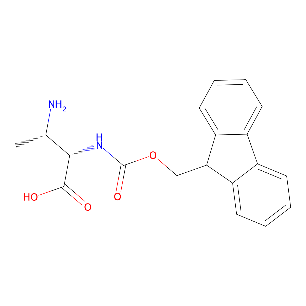 (2S,3S)-3-amino-2-(9H-fluoren-9-ylmethoxycarbonylamino)butanoic acid molecular structure, CAS 244052-24-2