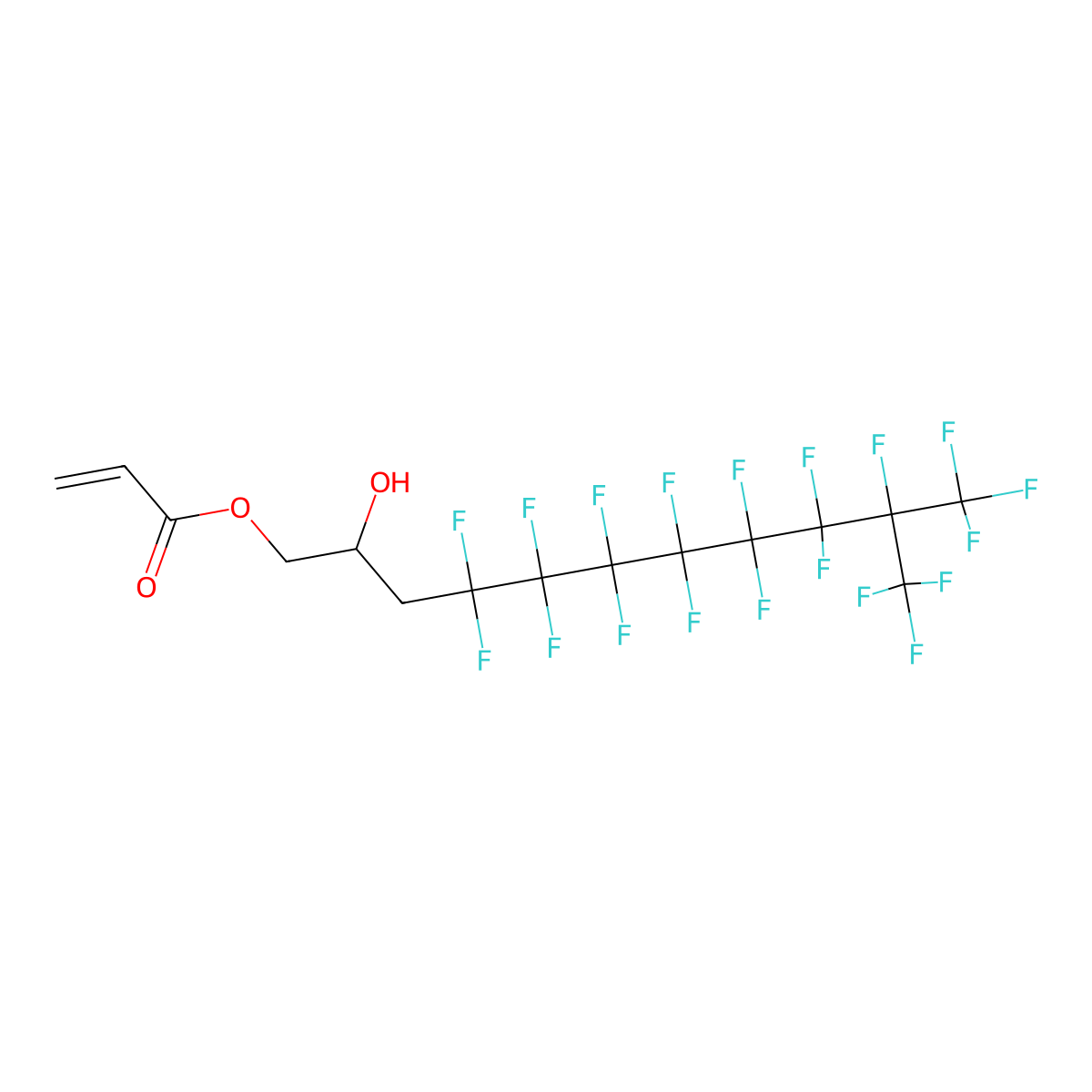 4,4,5,5,6,6,7,7,8,8,9,9,10,11,11,11-Hexadecafluoro-2-hydroxy-10-(trifluoromethyl)undecyl acrylate molecular structure, CAS 24407-09-8