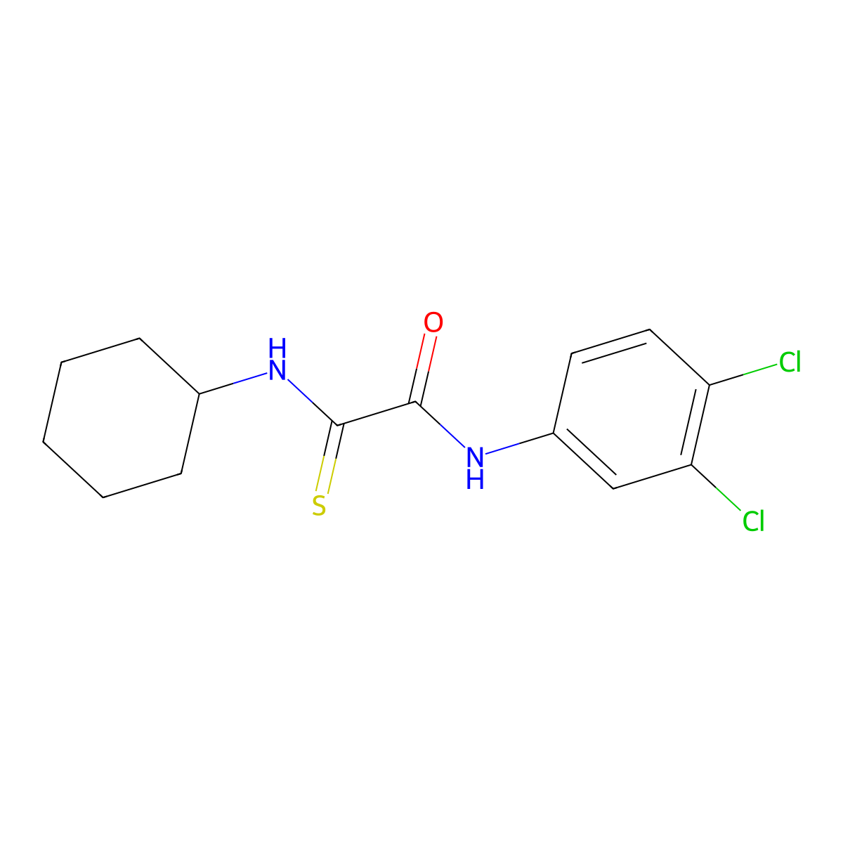 2-(cyclohexylamino)-N-(3,4-dichlorophenyl)-2-thioxoacetamide molecular structure, CAS 244095-39-4