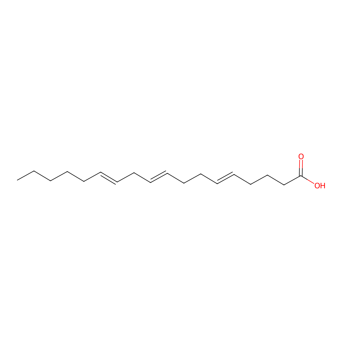 5,9,12-Octadecatrienoicacid molecular structure, CAS 2441-53-4