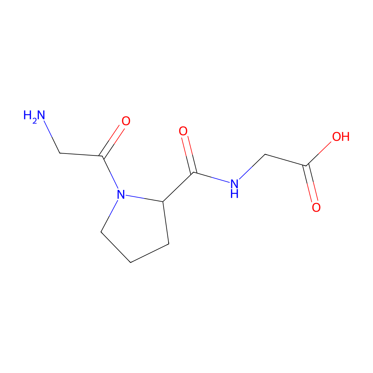 H-Gly-pro-gly-OH molecular structure, CAS 2441-63-6