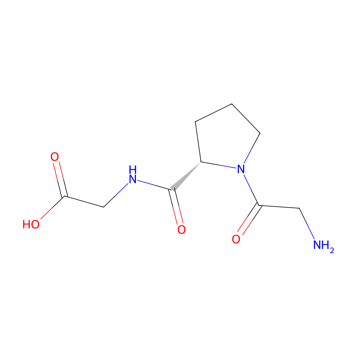 H-Gly-pro-gly-OH molecular structure, CAS 2441-63-6