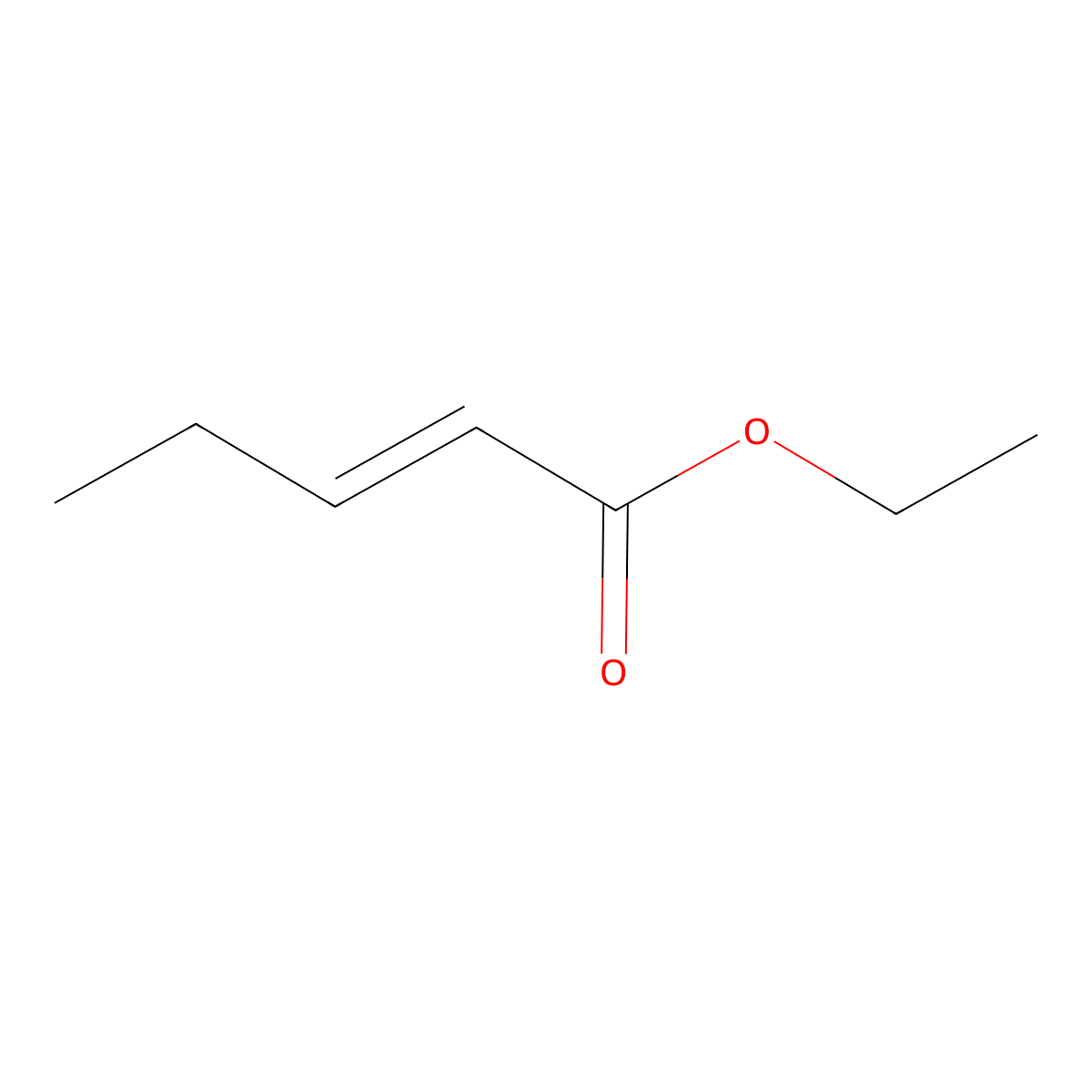 2-Pentenoic acid, ethyl ester molecular structure, CAS 24410-84-2