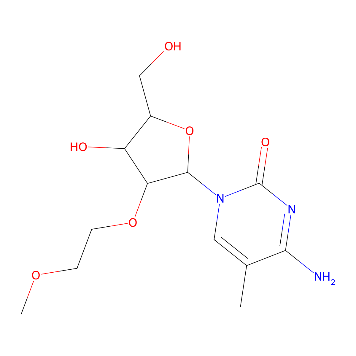 2'-o-(2-Methoxyethyl)-5-methylcytidine molecular structure, CAS 244105-55-3