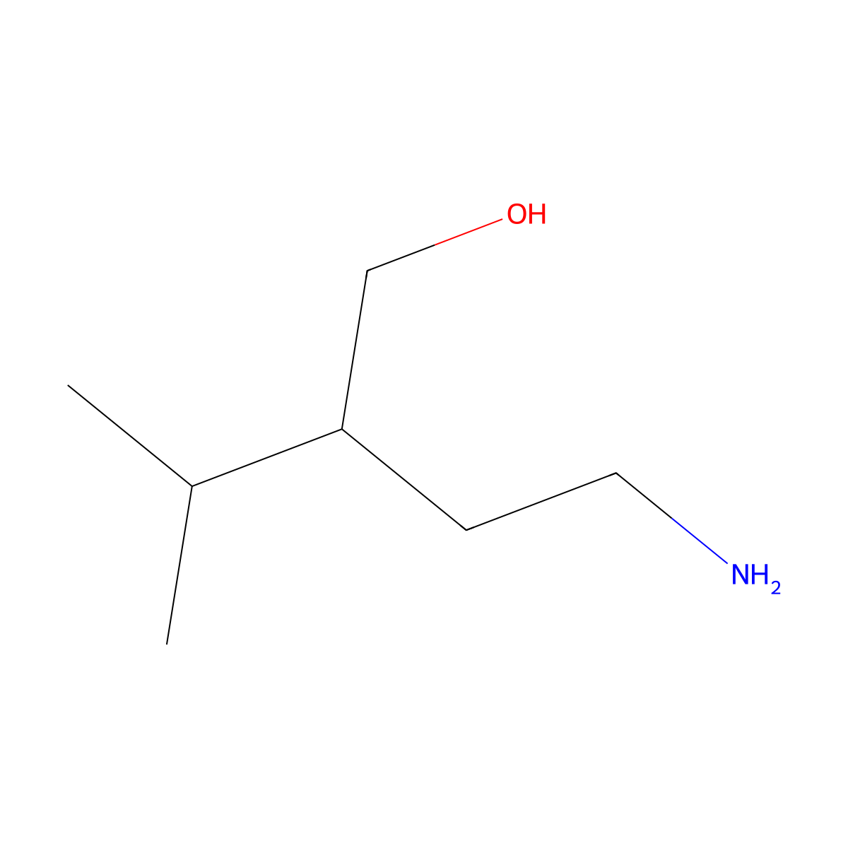2-(2-Aminoethyl)-3-methylbutan-1-ol molecular structure, CAS 244107-40-2