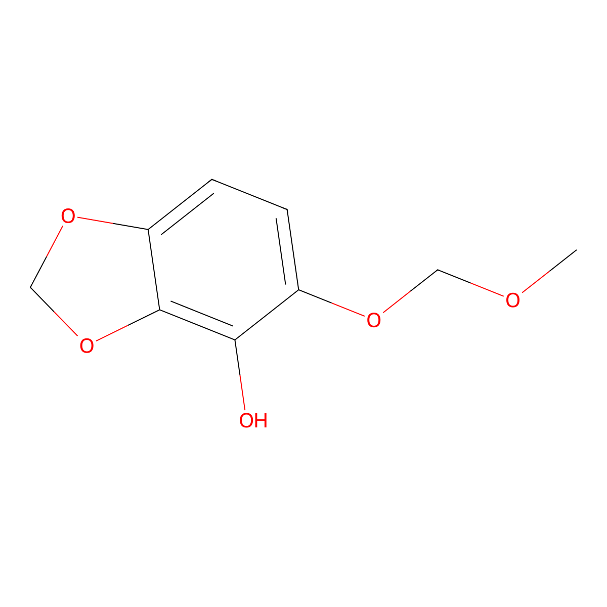 1,3-Benzodioxol-4-ol, 5-(methoxymethoxy)- molecular structure, CAS 244126-41-8