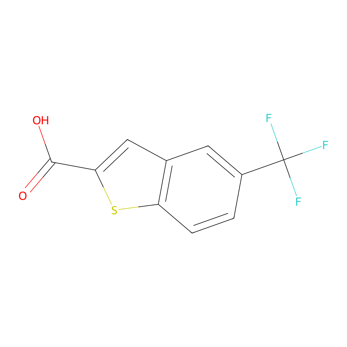 5-(Trifluoromethyl)-1-benzothiophene-2-carboxylic acid molecular structure, CAS 244126-64-5