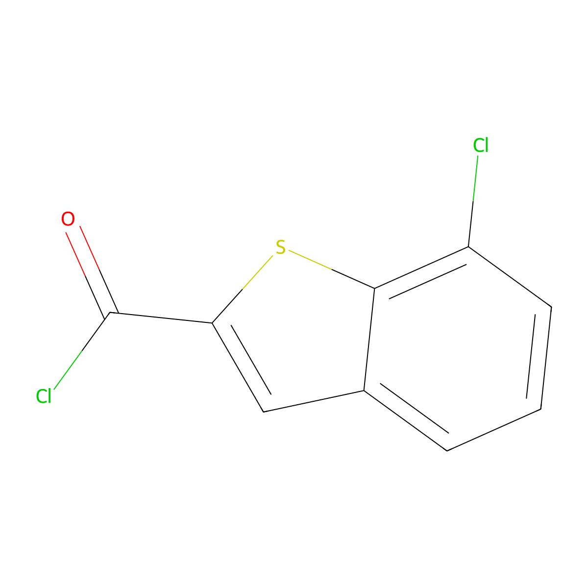 7-Chlorobenzo[b]thiophene-2-carbonyl chloride molecular structure, CAS 244126-68-9