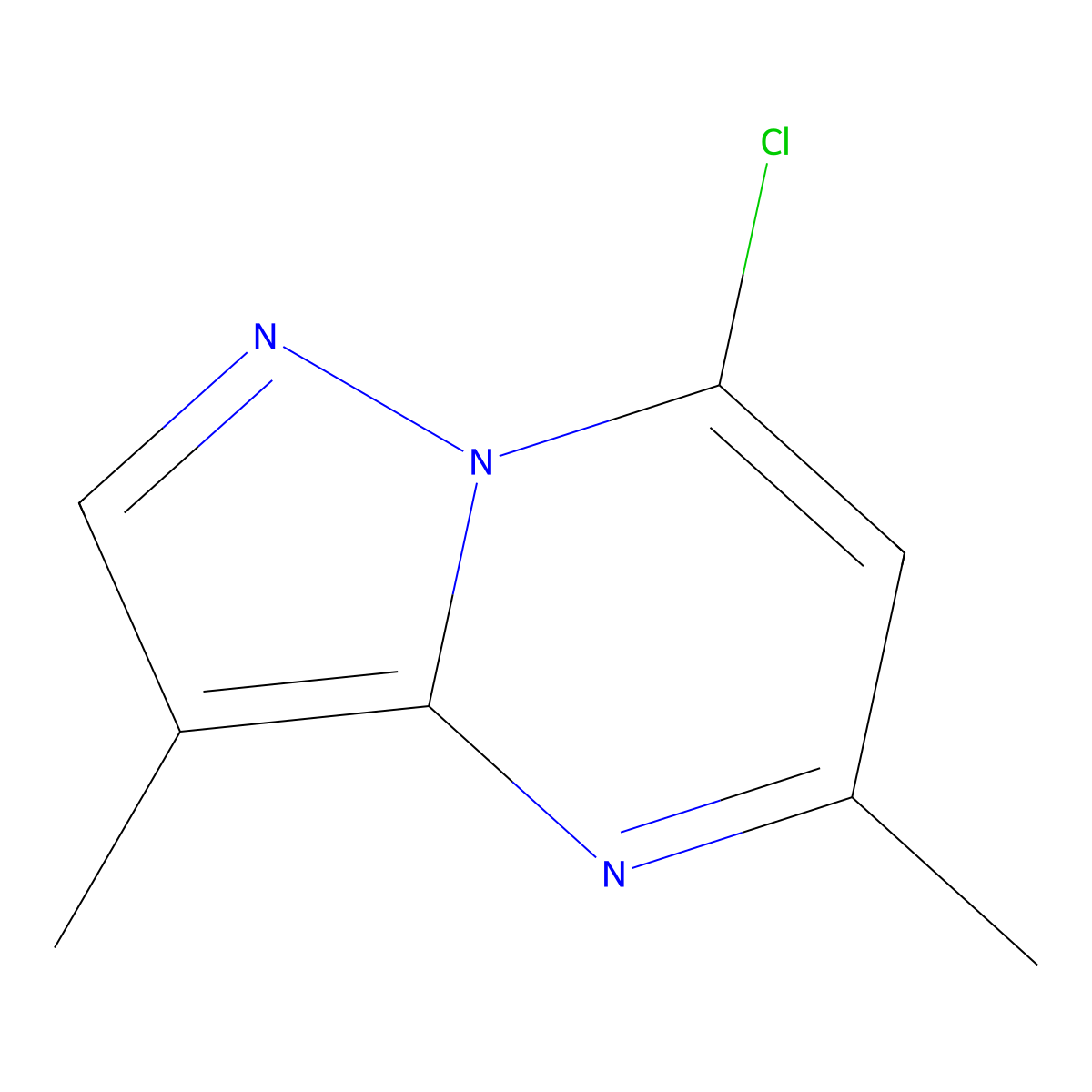 7-Chloro-3,5-dimethylpyrazolo(1,5-a)pyrimidine molecular structure, CAS 244127-42-2