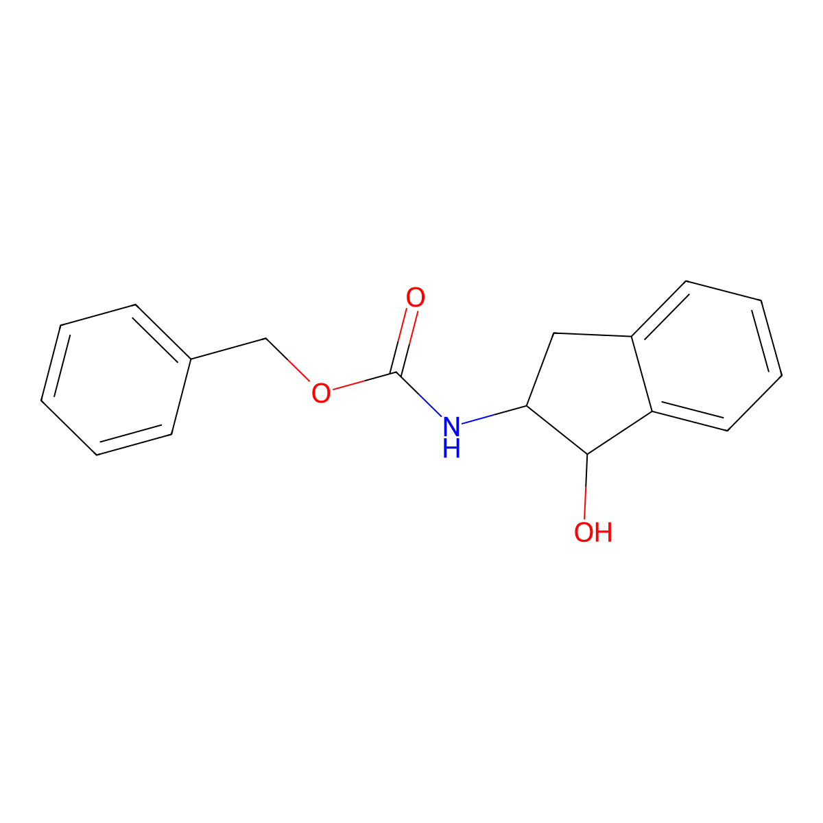rac-benzyl N-[(1R,2S)-1-hydroxy-2,3-dihydro-1H-inden-2-yl]carbamate molecular structure, CAS 244128-41-4