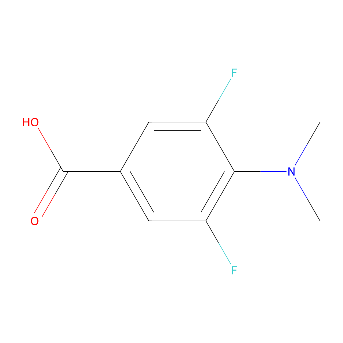 4-(Dimethylamino)-3,5-difluorobenzoic acid molecular structure, CAS 244134-21-2