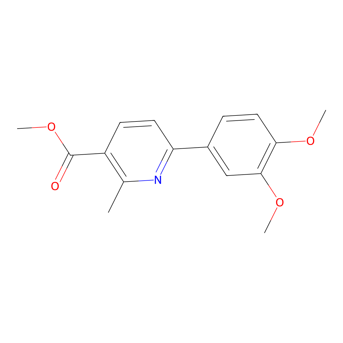 Methyl 6-(3,4-dimethoxyphenyl)-2-methylnicotinate molecular structure, CAS 244138-91-8