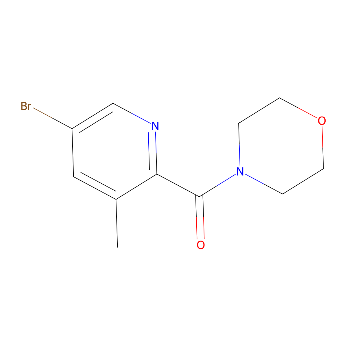 5-Bromo-3-methyl-2-morpholinocarbonylpyridine molecular structure, CAS 244139-60-4