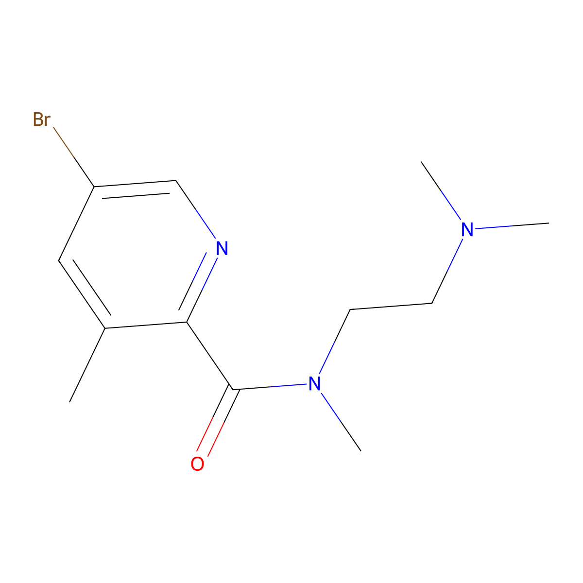 5-bromo-N-[2-(dimethylamino)ethyl]-N,3-dimethylpyridine-2-carboxamide molecular structure, CAS 244139-62-6