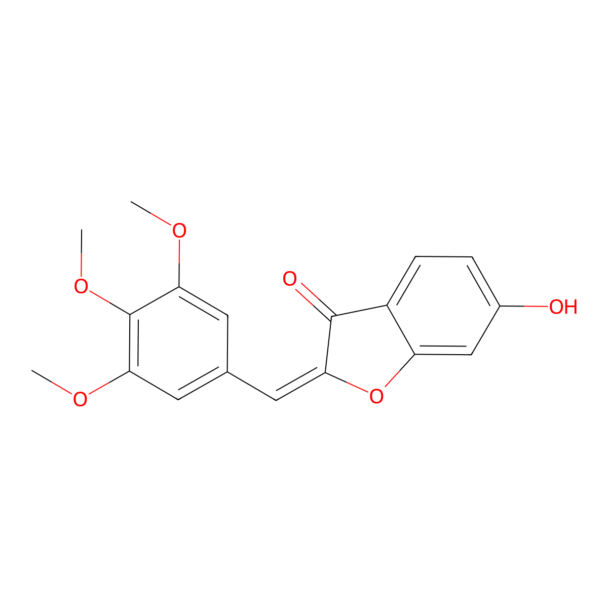 6-Hydroxy-2-(3,4,5-trimethoxybenzylidene)benzofuran-3(2h)-one molecular structure, CAS 24414-58-2