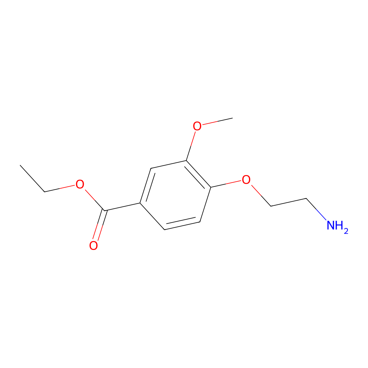 Ethyl 4-(2-aminoethoxy)-3-methoxybenzoate molecular structure, CAS 244153-25-1