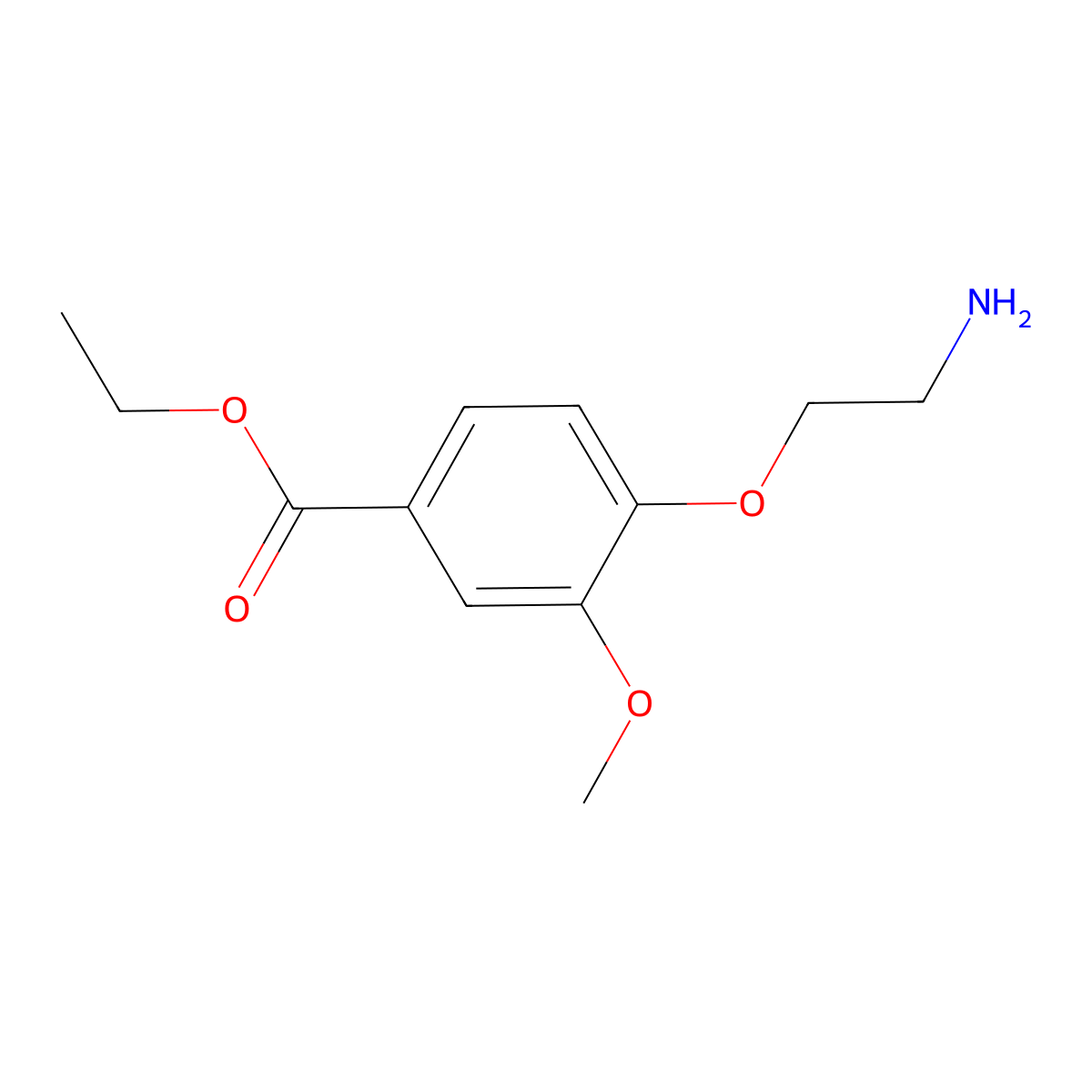 Ethyl 4-(2-aminoethoxy)-3-methoxybenzoate molecular structure, CAS 244153-25-1