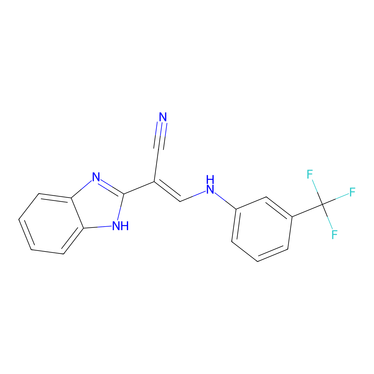 2-(1H-benzimidazol-2-yl)-3-[3-(trifluoromethyl)anilino]prop-2-enenitrile molecular structure, CAS 244167-61-1
