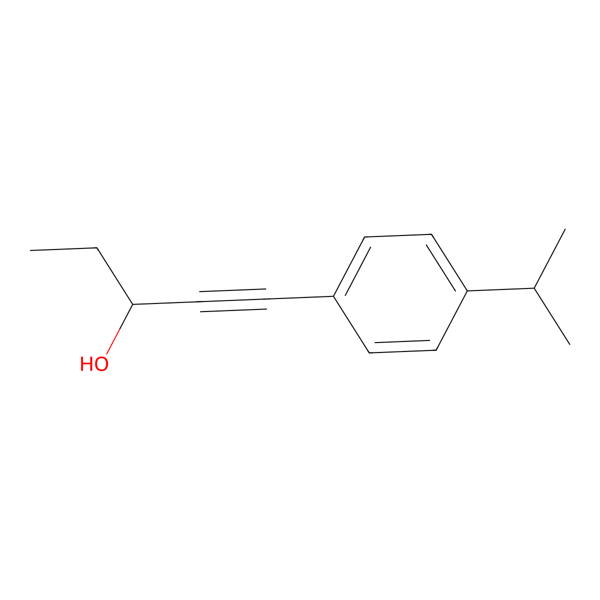 1-[4-(1-Methylethyl)phenyl]-1-pentyn-3-ol molecular structure, CAS 2441681-97-4