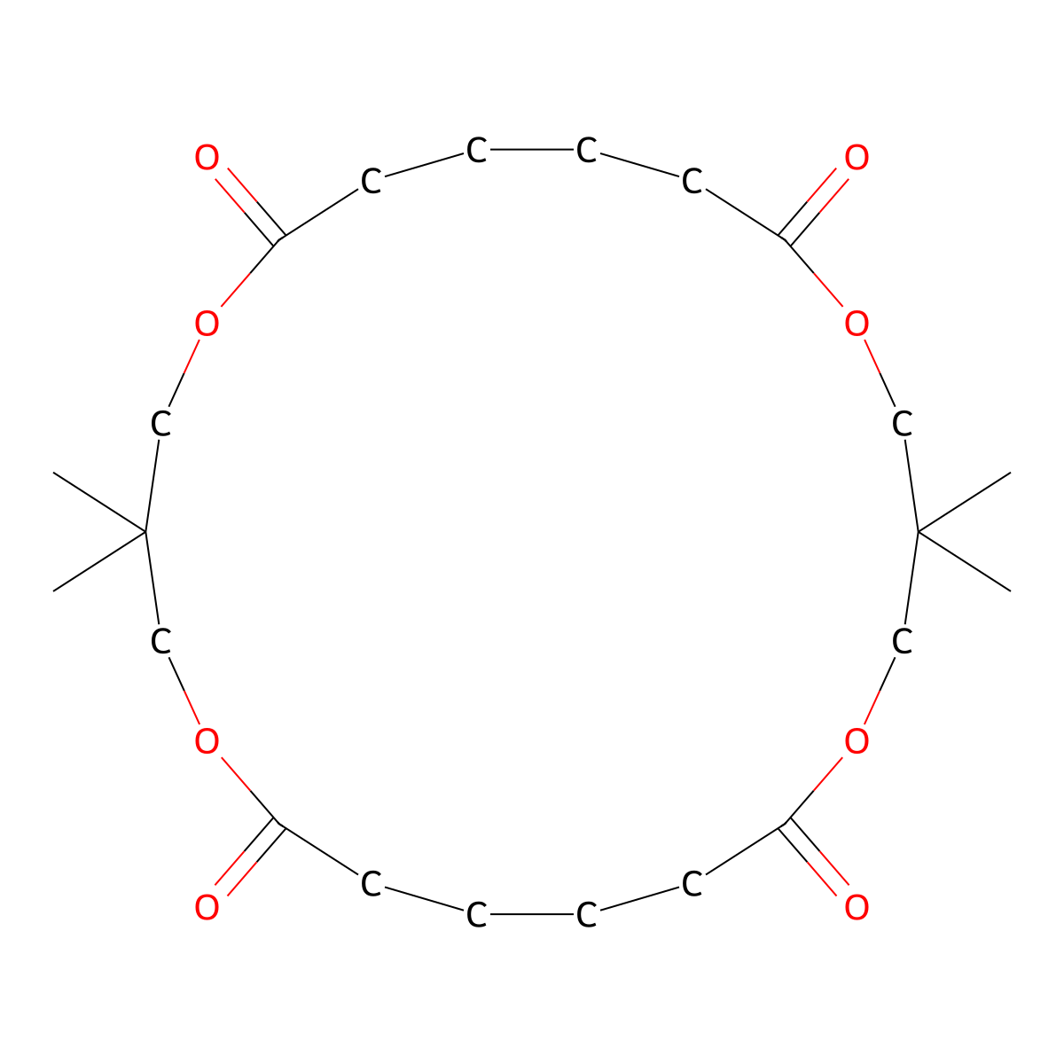 3,3,14,14-Tetramethyl-1,5,12,16-tetraoxacyclodocosane-6,11,17,22-tetraone molecular structure, CAS 24418-35-7