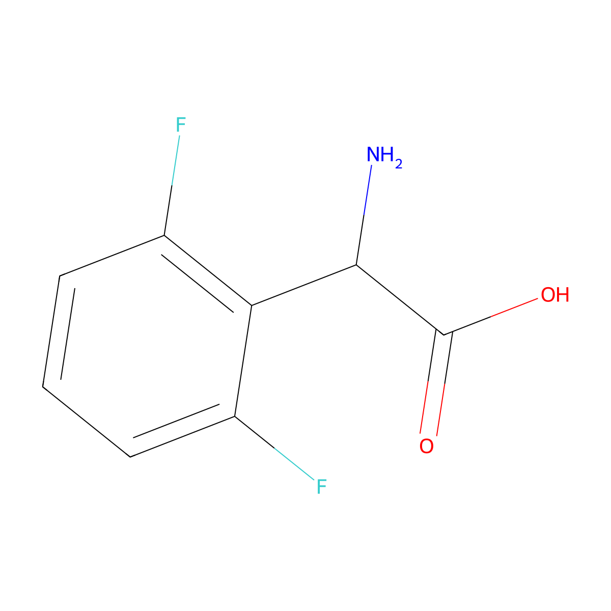 2-Amino-2-(2,6-difluorophenyl)acetic acid molecular structure, CAS 244187-05-1