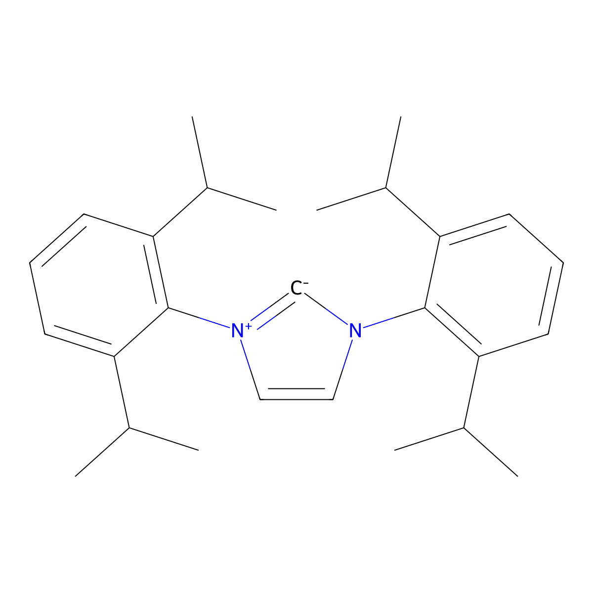 1,3-Bis(2,6-di(propan-2-yl)phenyl)-1H-imidazol-3-ium-2-ide molecular structure, CAS 244187-81-3