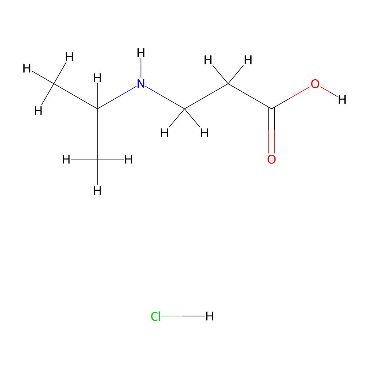 3-((Propan-2-yl)amino)propanoic acid hydrochloride molecular structure, CAS 244189-70-6