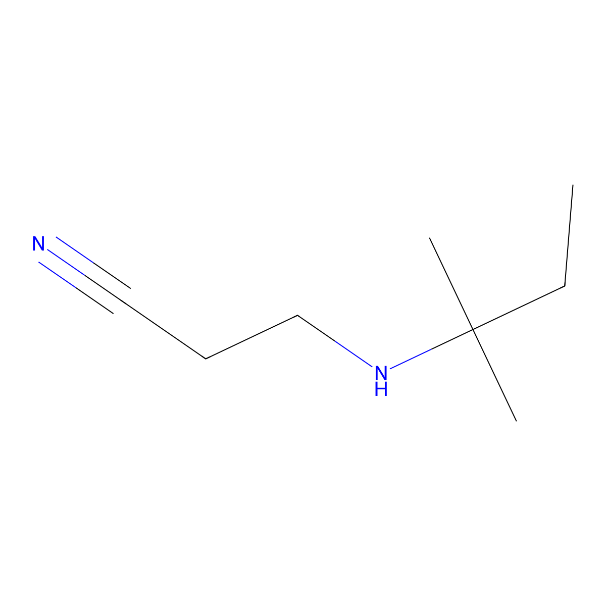 3-[(2-Methylbutan-2-yl)amino]propanenitrile molecular structure, CAS 244190-07-6