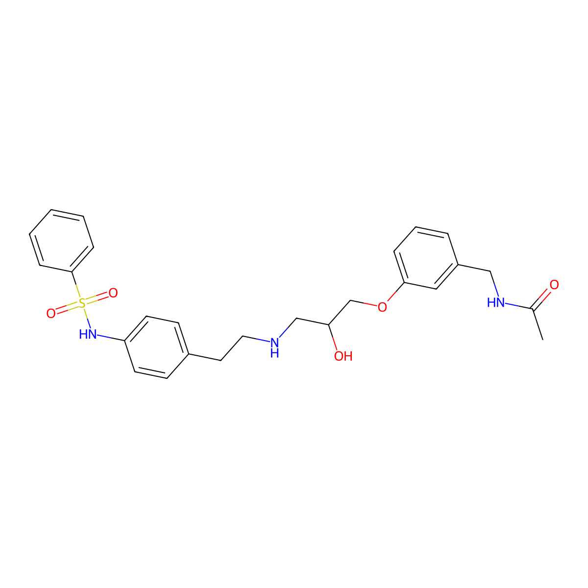 N-[[3-[(2S)-2-Hydroxy-3-[[2-[4-[(phenylsulfonyl)amino]phenyl]ethyl]amino]propoxy]phenyl]methyl]-acetamide molecular structure, CAS 244192-94-7