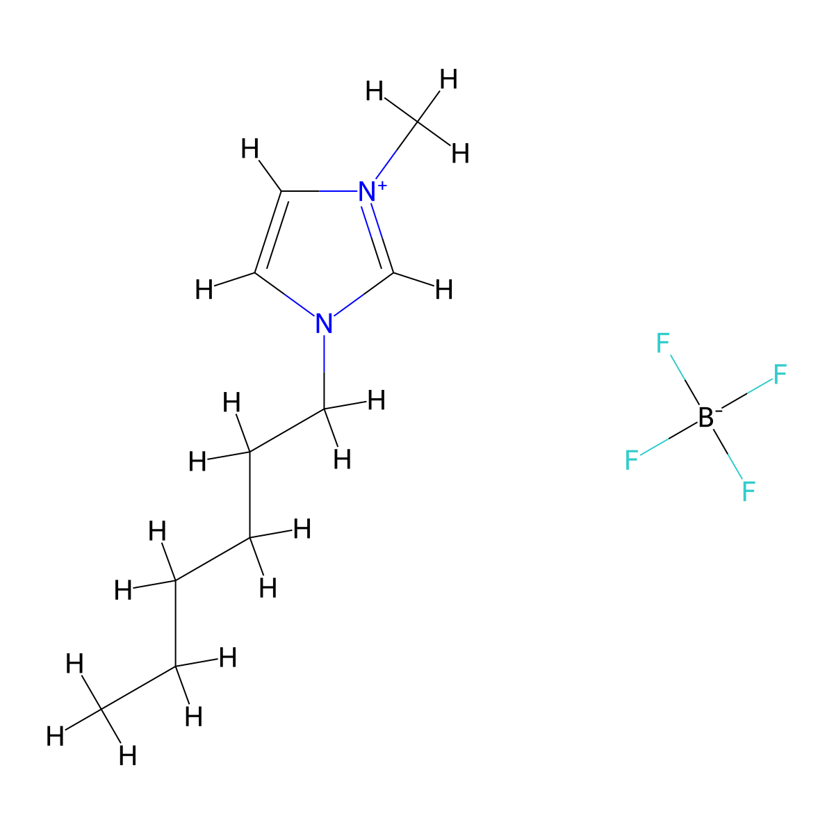 1-Hexyl-3-methylimidazolium tetrafluoroborate molecular structure, CAS 244193-50-8