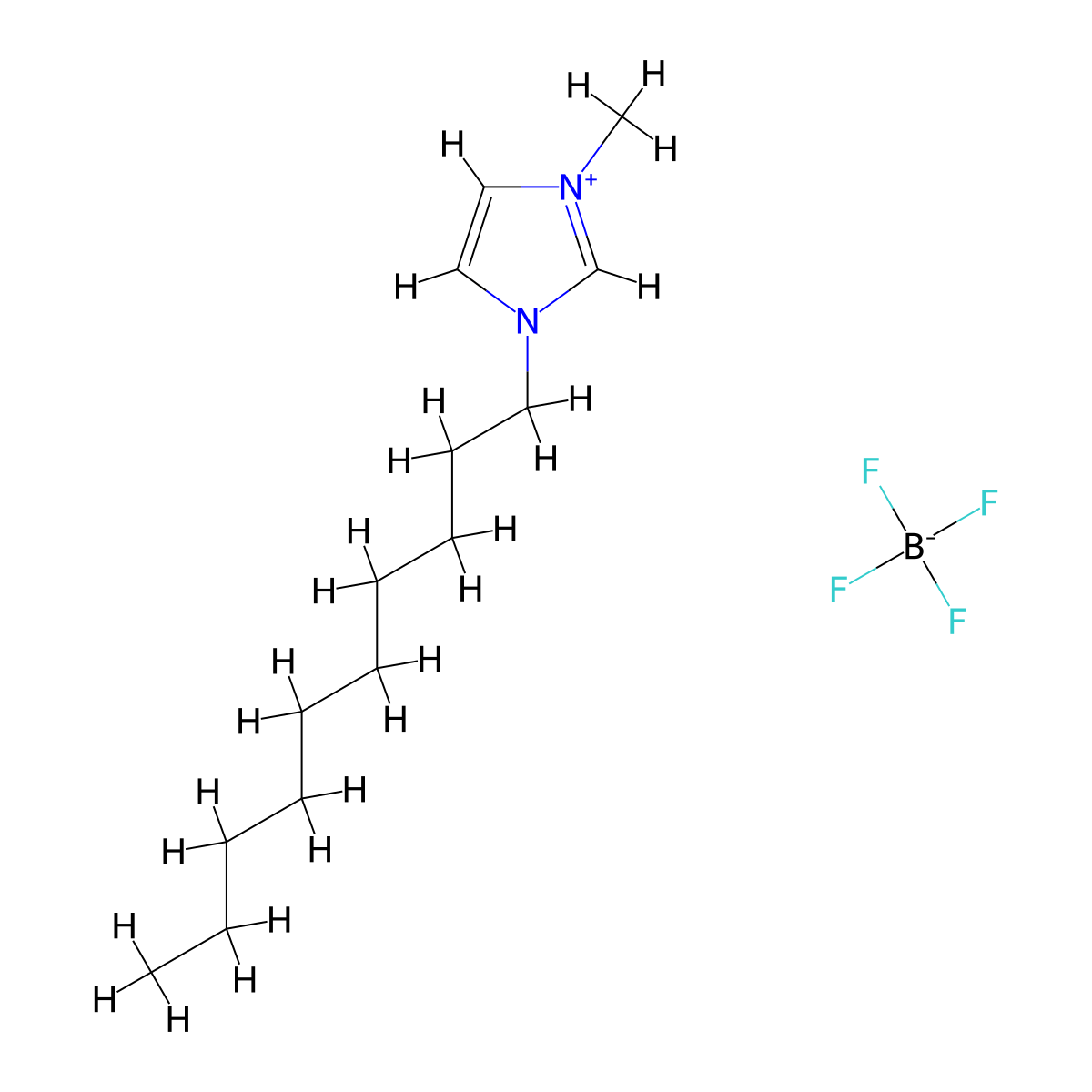 1-Decyl-3-methylimidazolium Tetrafluoroborate molecular structure, CAS 244193-56-4