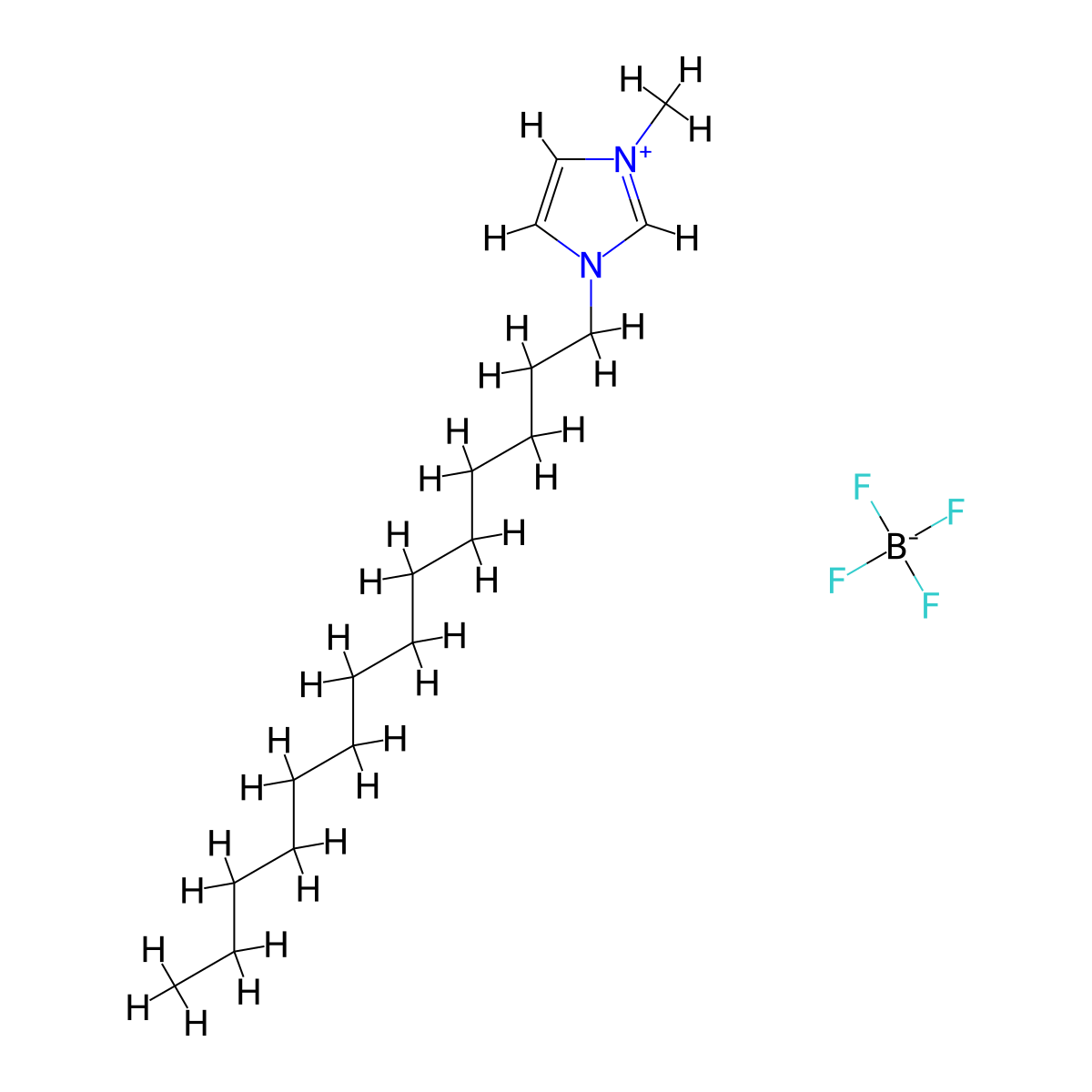 1-Methyl-3-tetradecylimidazolium tetrafluoroborate molecular structure, CAS 244193-61-1