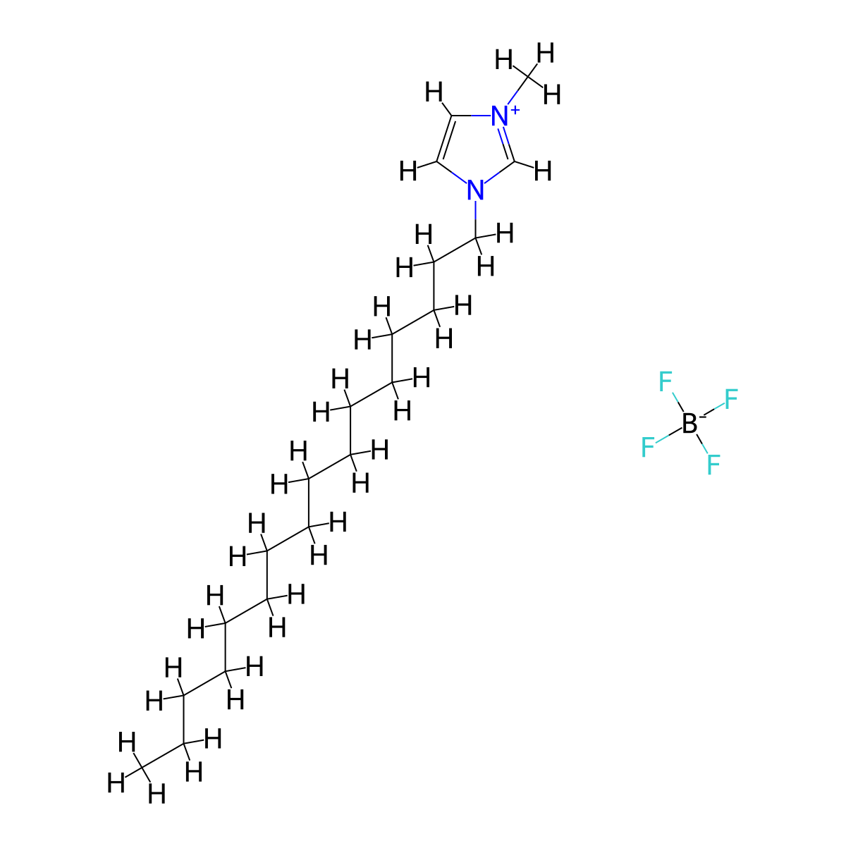 1-Hexadecyl-3-methylimidazolium tetrafluoroborate molecular structure, CAS 244193-64-4