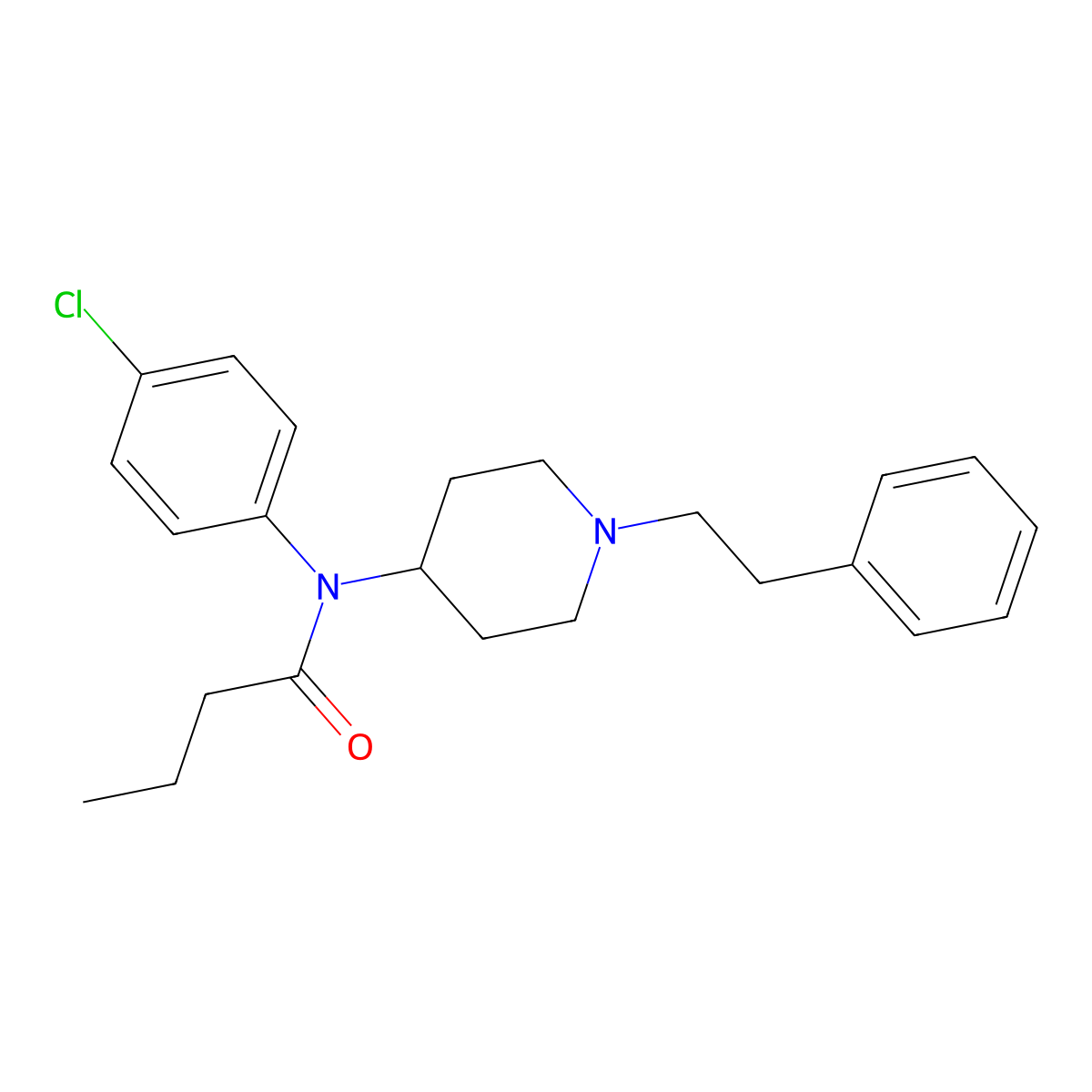 N-(4-Chlorophenyl)-N-(1-phenylethyl-4-piperidyl)butanamide molecular structure, CAS 244195-33-3