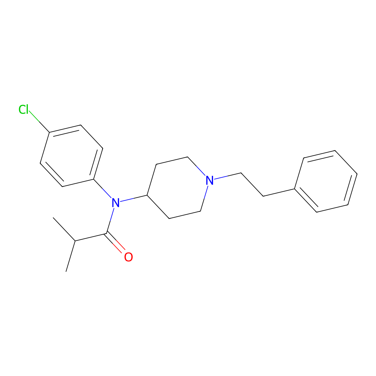 Para-chloroisobutyryl fentanyl molecular structure, CAS 244195-34-4