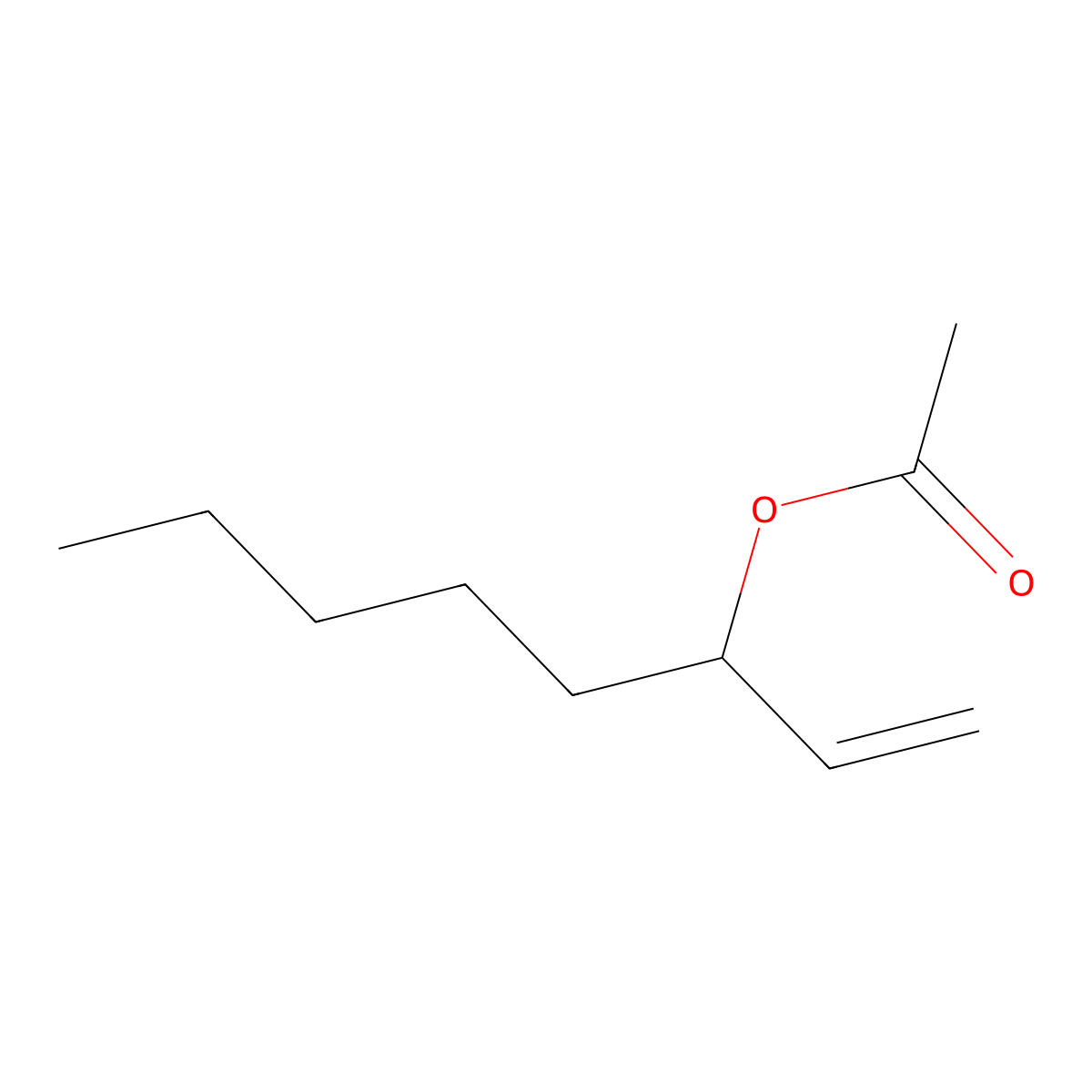 1-Octen-3-yl acetate molecular structure, CAS 2442-10-6