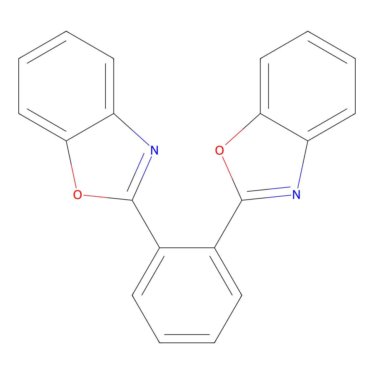 Benzoxazole, 2,2'-o-phenylenebis- molecular structure, CAS 2442-21-9