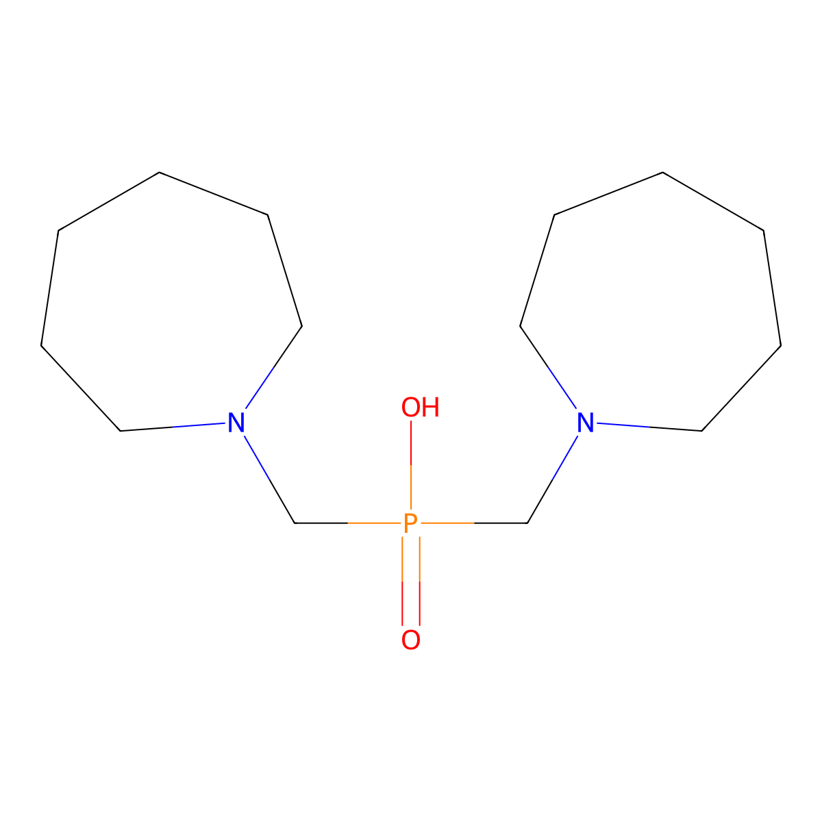 Bis(azepan-1-ylmethyl)phosphinic acid molecular structure, CAS 244201-57-8