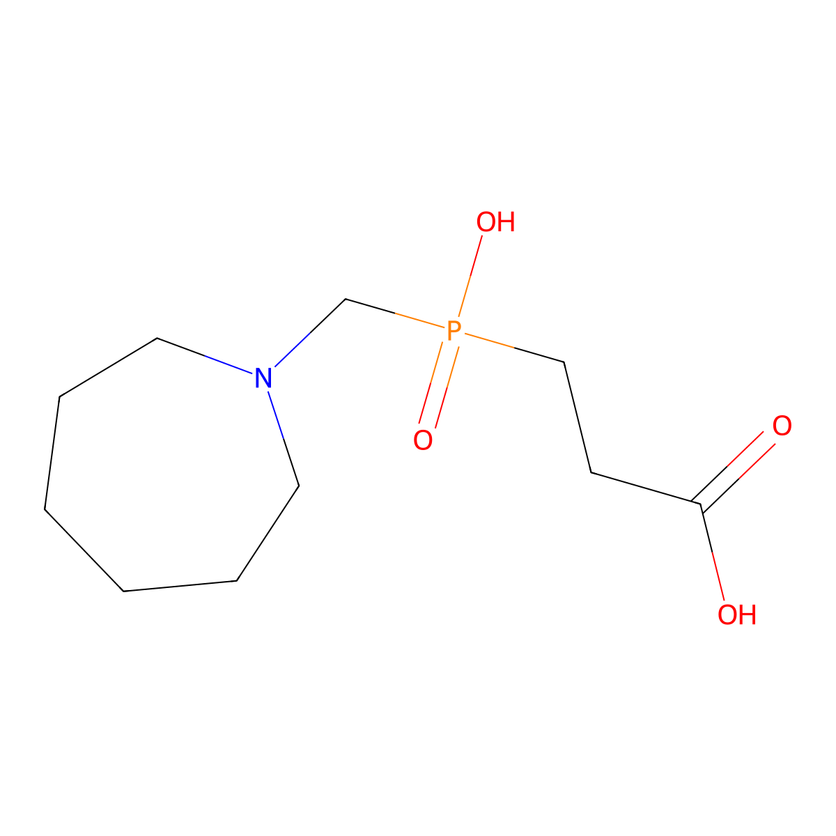 3-[(Azepan-1-ylmethyl)(hydroxy)phosphoryl]propanoic acid molecular structure, CAS 244201-58-9
