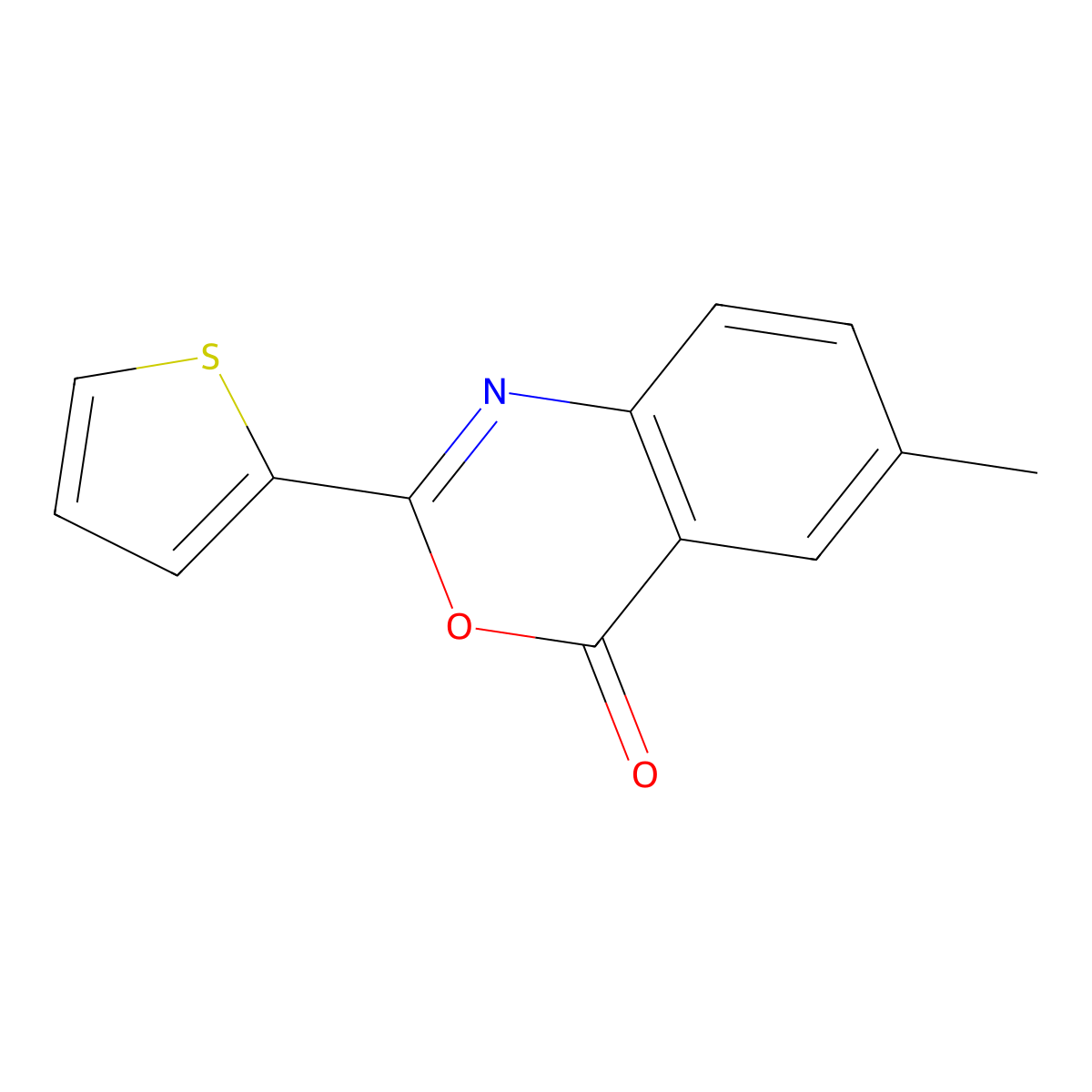 6-methyl-2-(2-thienyl)-4H-3,1-benzoxazin-4-one molecular structure, CAS 244205-65-0