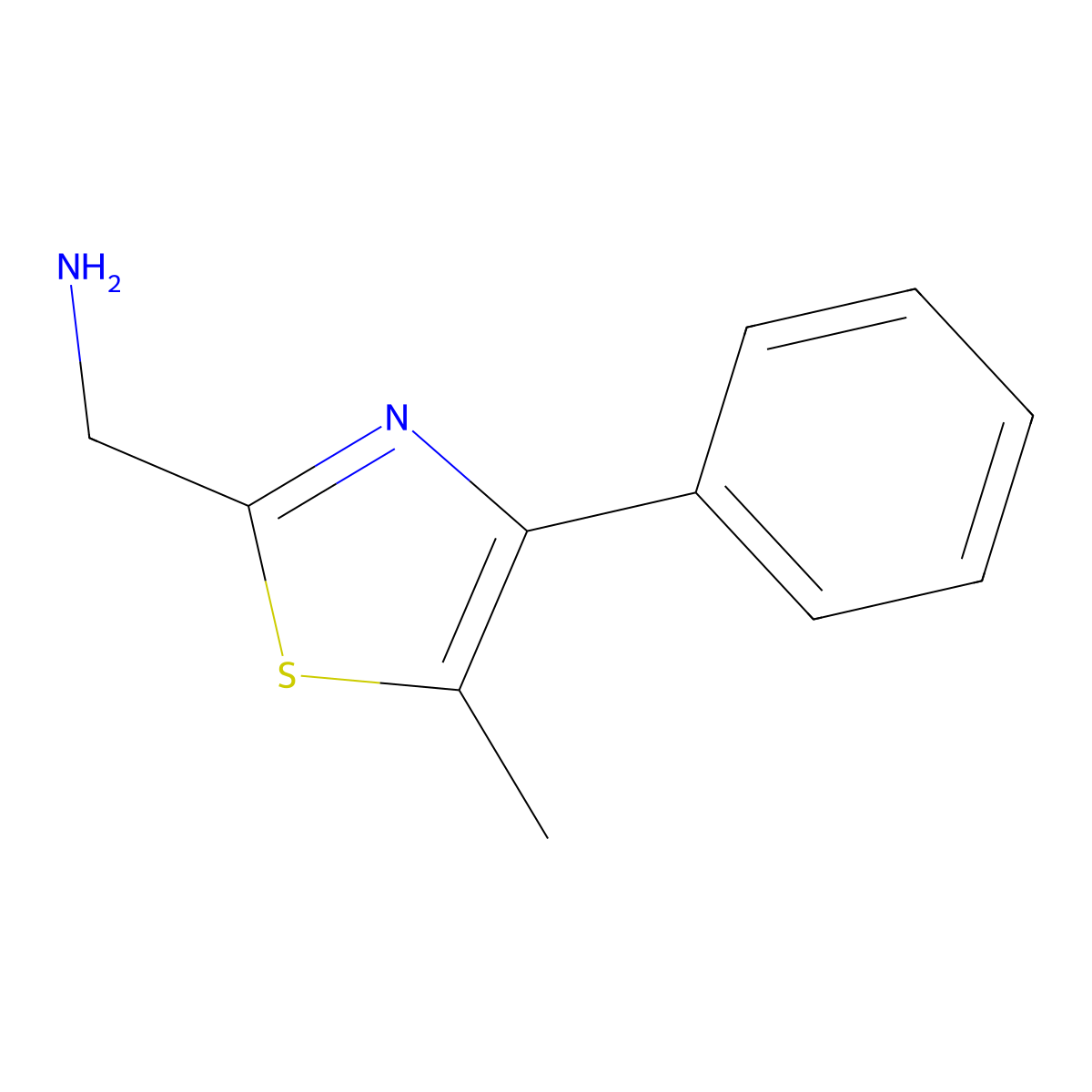(5-Methyl-4-phenyl-1,3-thiazol-2-yl)methanamine molecular structure, CAS 244210-99-9