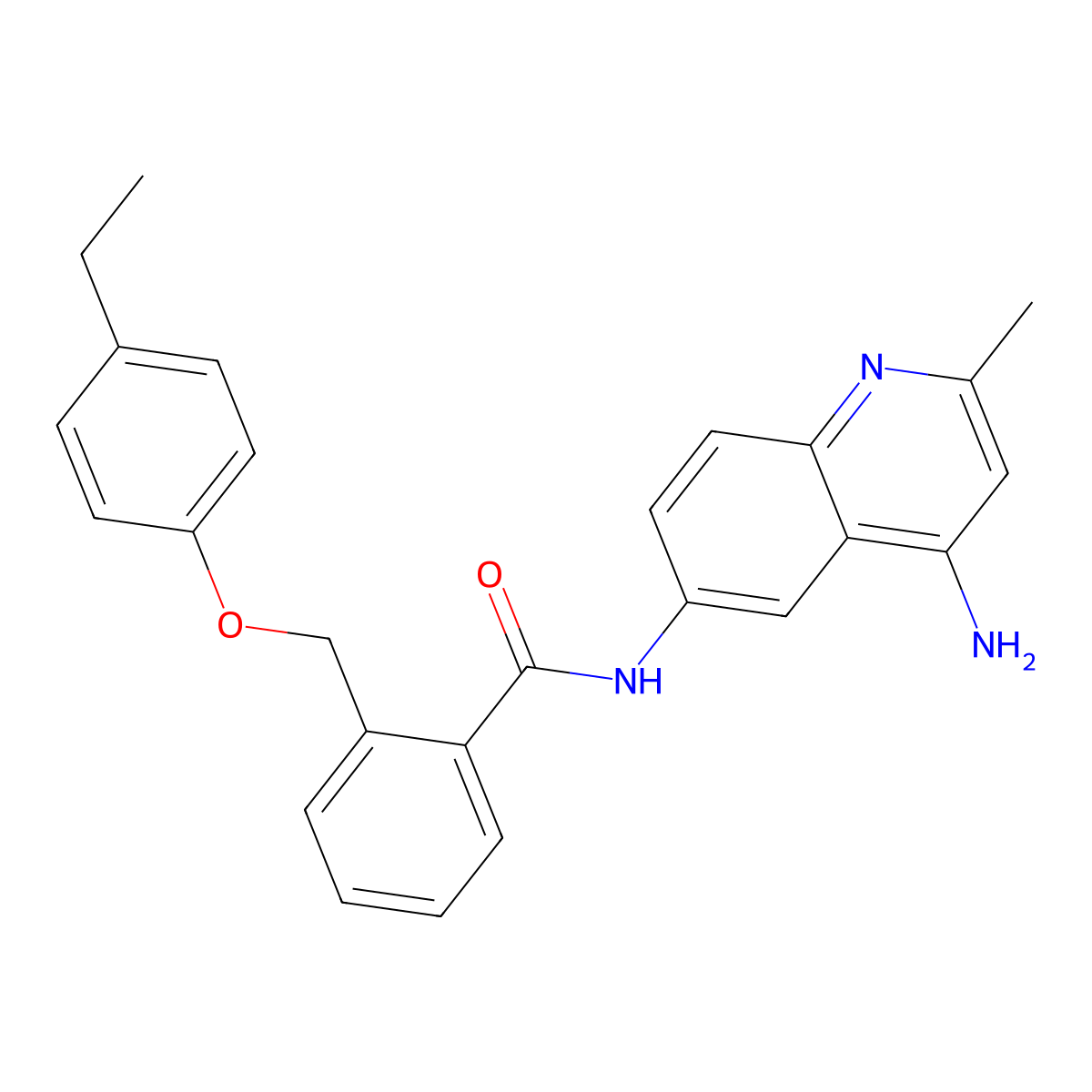 N-(4-amino-2-methylquinolin-6-yl)-2-(4-ethylphenoxymethyl)benzamide molecular structure, CAS 244218-93-7