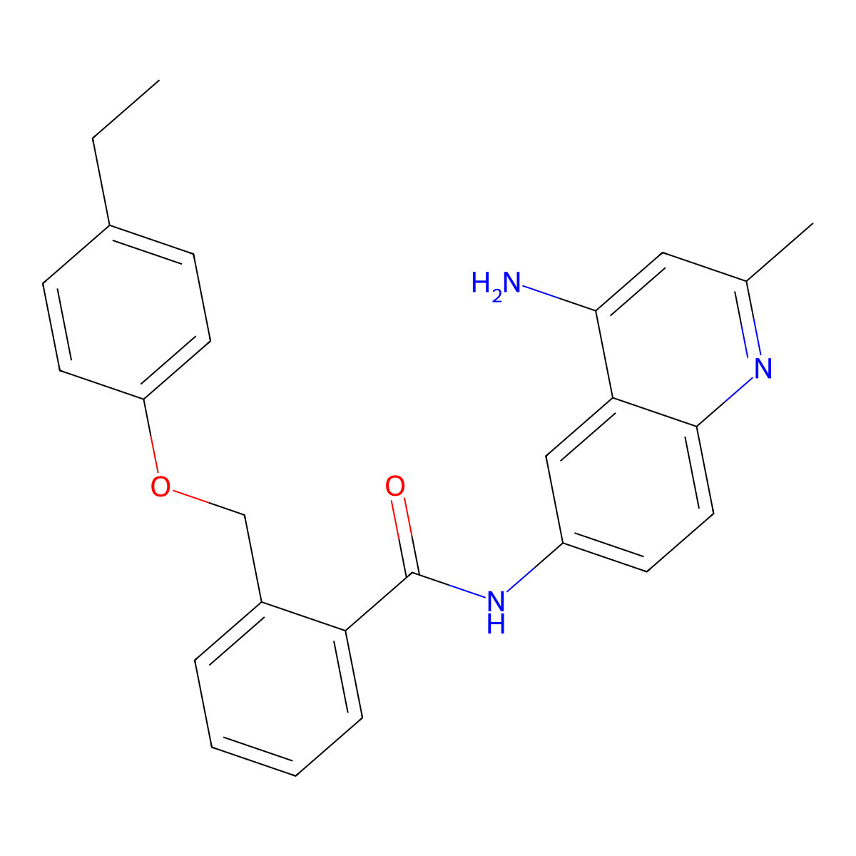 N-(4-amino-2-methylquinolin-6-yl)-2-(4-ethylphenoxymethyl)benzamide molecular structure, CAS 244218-93-7