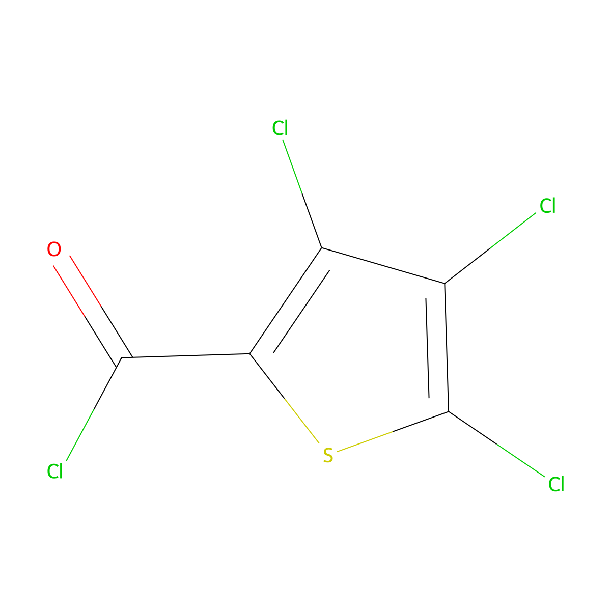 3,4,5-Trichlorothiophene-2-carbonyl chloride molecular structure, CAS 24422-15-9